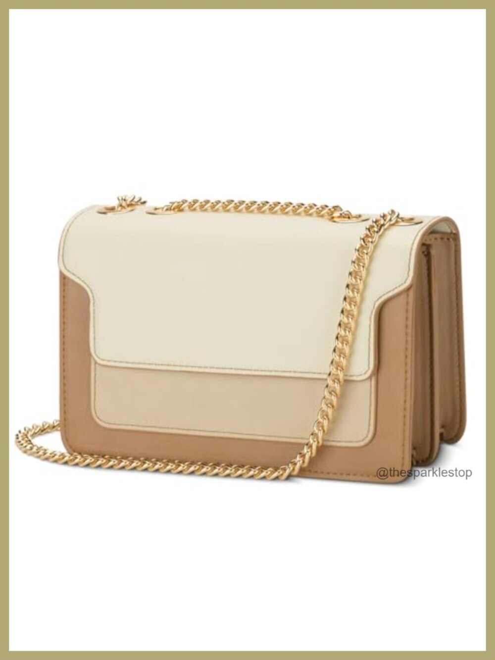 Color-Block Faux Leather Crossbody Bag for Women, Magnetic Closure